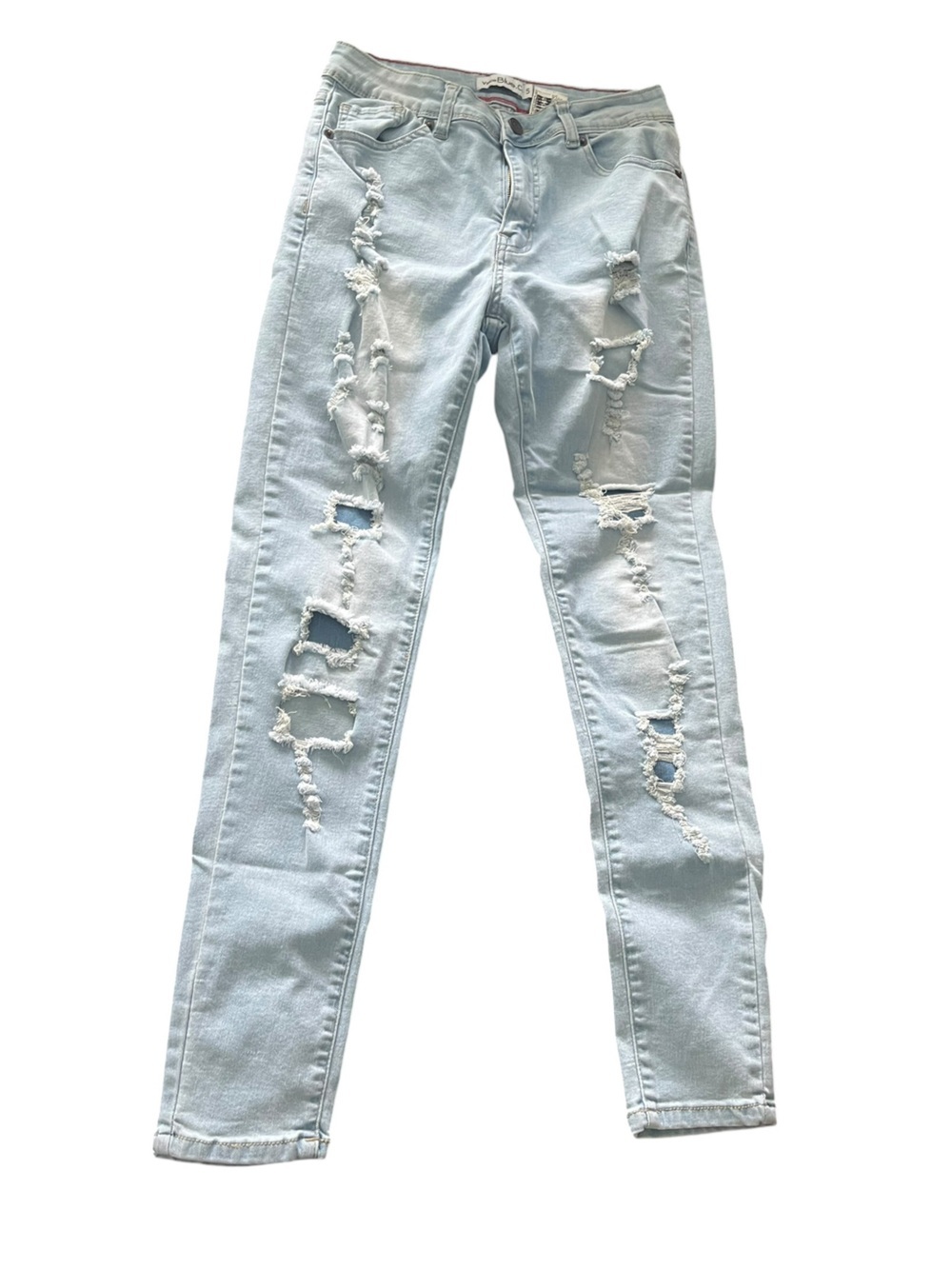 Vince Distressed Skinny Jeans Light Wash Stretch High Rise Designer Denim Size 5